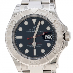 مملوكة مسبقًا Rolex Blue Stainless Steel Oyster Perpetual Yacht-Master 116622 Men's Wristwatch 40 mm