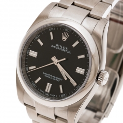 Pre Owned Rolex Black Stainless Steel Oyster Perpetual 36 116000 Men's Wristwatch 36 mm