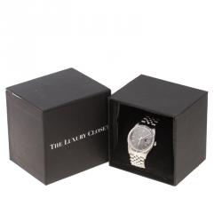 Pre Owned Rolex Grey Stainless Steel Oyster Perpetual Date 15010 Men's Wristwatch 34 mm