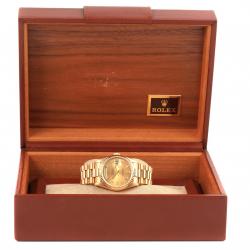 Pre Owned Rolex Champagne 18K Yellow Gold President Day-Date Men's Wristwatch 36MM