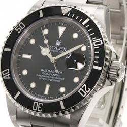 Pre Owned Rolex Black Stainless Steel Submariner Men's Wristwatch 40MM