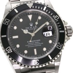 Pre Owned Rolex Black Stainless Steel Submariner Men's Wristwatch 40MM