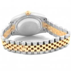 Pre Owned Rolex Silver 18K Yellow Gold and Stainless Steel Datejust Men's Wristwatch 36MM