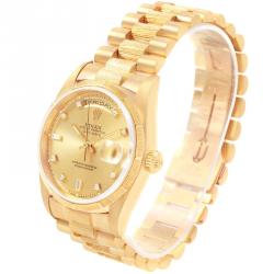 مملوكة مسبقًا ساعة يد رجالية رولكس بريزيدنت داي - ديت ذهب أصفر عيار 18 ب يج فاتحة 36MM