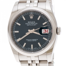 مملوكة مسبقًا Rolex Blue Stainless Steel Datejust 36 116200BLSO Men's Wristwatch 36 mm