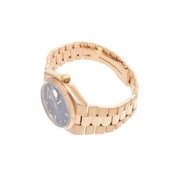 Rolex Black 18K Yellow Gold Oysterquartz Day-Date Men's Wristwatch 34MM