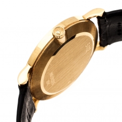 Pre Owned Rolex Cream 18K Yellow Gold Cellini 5112 Men's Wristwatch 32 mm