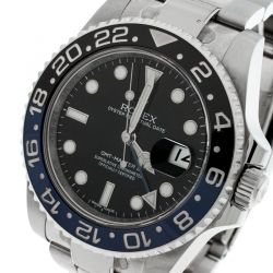 Pre Owned Rolex Black Stainless Steel GMT-Master II 'Batman' 116710 Men's Wristwatch 40 mm