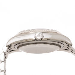 Pre Owned Rolex Dark Mother of Pearl 18K White Gold and Stainless Steel Diamonds Datejust 116234 Men's Wristwatch 36 mm