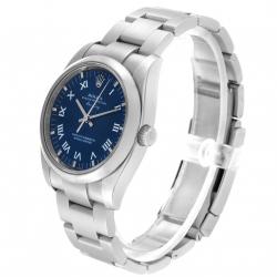 Pre Owned Rolex Blue Stainless Steel Air King 114200 Men's Wristwatch 34MM