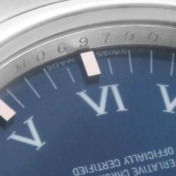 Pre Owned Rolex Blue Stainless Steel Air King 114200 Men's Wristwatch 34MM