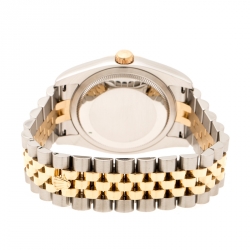 Pre Owned Rolex Silver White 18K Yellow Gold Stainless Steel Oyster Perpetual Datejust 116233 Men's Wristwatch 36 mm