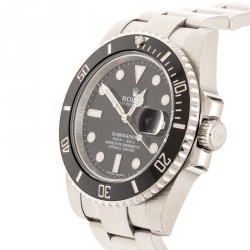 مملوكة مسبقًا Rolex Black Stainless Steel Submariner Men's Wristwatch 40 mm