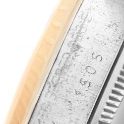 Pre Owned Rolex Silver 14K Yellow Gold and Stainless Steel Date Vintage 1505 Men's Wristwatch 34MM
