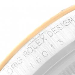 Pre Owned Rolex Champagne Linen 18K Yellow Gold and Stainless Steel Datejust Vintage 16013 Men's Wristwatch 36MM