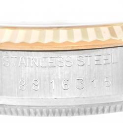 Pre Owned Rolex Champagne Linen 18K Yellow Gold and Stainless Steel Datejust Vintage 16013 Men's Wristwatch 36MM