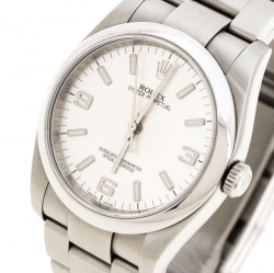 Pre Owned Rolex Silver  Stainless Steel Oyster Perpetual Men's Wristwatch 36 mm