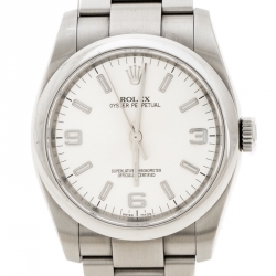 Pre Owned Rolex Silver  Stainless Steel Oyster Perpetual Men's Wristwatch 36 mm