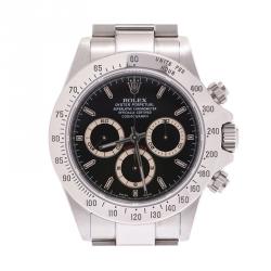Rolex Black Stainless Steel Cosmograph Daytona 16520 Men's Wristwatch 38MM