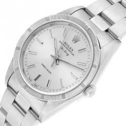 مملوكة مسبقًا Rolex Silver Stainless Steel Air King 14010 Men's Wristwatch 34MM