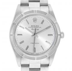 مملوكة مسبقًا Rolex Silver Stainless Steel Air King 14010 Men's Wristwatch 34MM