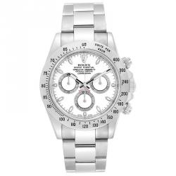 Rolex White Stainless Steel Cosmograph Daytona 116520 Men's Wristwatch 40MM