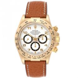 Rolex White 18K Yellow Gold Daytona Chronograph 16518 Men's Wristwatch 40 MM