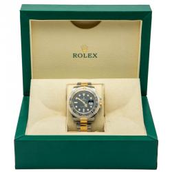 مملوكة مسبقًا Rolex GMT Master Ii Steel & Yellow Gold Black Dial & Bezel Men's Watch 40MM
