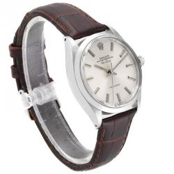 Pre Owned Rolex Silver Stainless Steel Air King 5500 Men's Wristwatch 34 MM