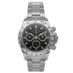 Pre Owned Rolex Black Stainless Steel Daytona 116520 Men's Wristwatch 40 mm