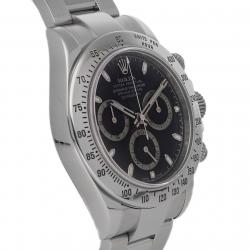 Pre Owned Rolex Black Stainless Steel Daytona 116520 Men's Wristwatch 40 mm