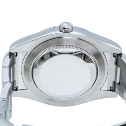 Pre Owned Rolex Grey Sunburst 18K White Gold Stainless Steel Diamond Datejust 116334 Men's Wristwatch 41 mm