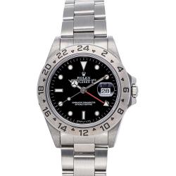 Pre Owned Rolex Black Stainless Steel Explorer II 16570 Men's Wristwatch 40 MM