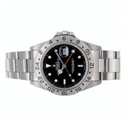 Pre Owned Rolex Black Stainless Steel Explorer II 16570 Men's Wristwatch 40 MM