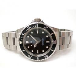مملوكة مسبقًا Rolex Submariner Non Date Wristwatch SS Black Silver Mens 
