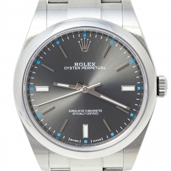 Pre Owned Rolex Grey Stainless Steel Oyster Perpetual M114300-0001 Automatic Men's Wristwatch 39 mm