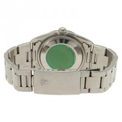 Pre Owned Rolex Black Stainless Steel Oyster Perpetual Date Men's Wristwatch 34MM