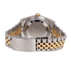 Pre Owned ساعة يد رولكس ديت جاست ذهبي ستانلس ستيل رمادي وذهب أصفر عيار 18 للرجال 36مم