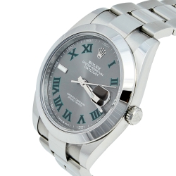 مملوكة مسبقًا ساعة يد رجالية رولكس ديت جست 126300 ستانلس ستيل رصاصي 41 مم