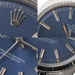 Pre Owned Rolex Blue Stainless Steel Datejust 1601 Automatic Men's Wristwatch 36 mm