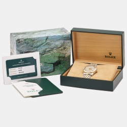 Pre Owned Rolex Beige 18K Yellow Gold Stainless Steel Datejust Thunderbird Turn-O-Graph 16263 Men's Wristwatch 36 mm