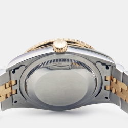 Pre Owned Rolex Beige 18K Yellow Gold Stainless Steel Datejust Thunderbird Turn-O-Graph 16263 Men's Wristwatch 36 mm