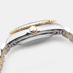 Pre Owned Rolex Beige 18K Yellow Gold Stainless Steel Datejust Thunderbird Turn-O-Graph 16263 Men's Wristwatch 36 mm