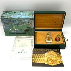 Pre Owned Rolex Champagne Diamonds 18K Yellow Gold And Stainless Steel Datejust 16233 Men's Wristwatch 36 mm