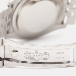 Pre Owned Rolex Black 18K White Gold Stainless Steel Datejust 116234-0083 Men's Wristwatch 36 mm