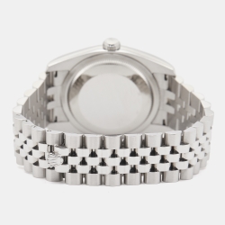 Pre Owned Rolex Black 18K White Gold Stainless Steel Datejust 116234-0083 Men's Wristwatch 36 mm