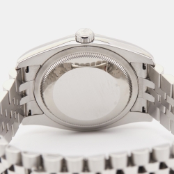 Pre Owned Rolex Black 18K White Gold Stainless Steel Datejust 116234-0083 Men's Wristwatch 36 mm