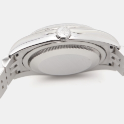 Pre Owned Rolex Black 18K White Gold Stainless Steel Datejust 116234-0083 Men's Wristwatch 36 mm