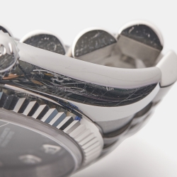 Pre Owned Rolex Black 18K White Gold Stainless Steel Datejust 116234-0083 Men's Wristwatch 36 mm