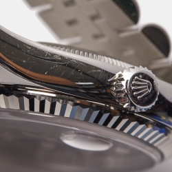 Pre Owned Rolex Black 18K White Gold Stainless Steel Datejust 116234-0083 Men's Wristwatch 36 mm